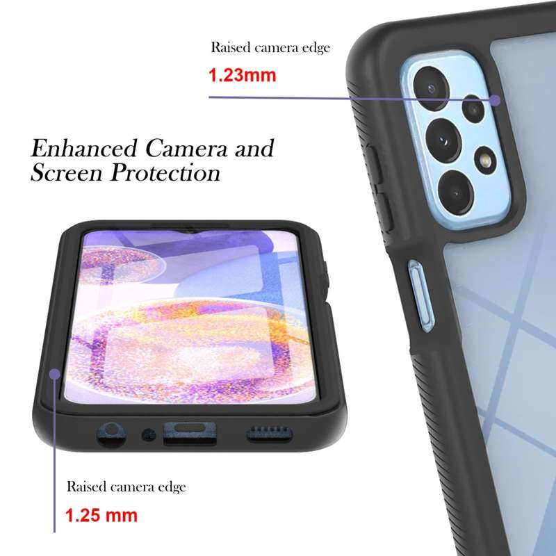 For Samsung Galaxy A23 5G / 4G Starry Sky Solid Color Series PC + TPU Phone Case with PET Film(Bl...