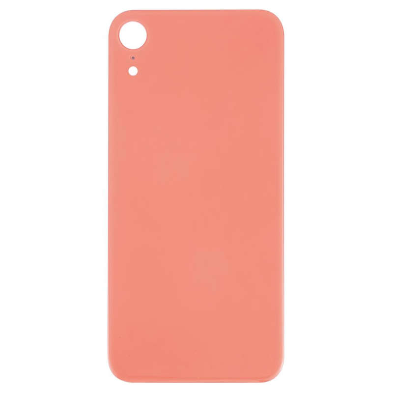 Easy Replacement Big Camera Hole Glass Back Battery Cover with Adhesive for iPhone XR(Coral)