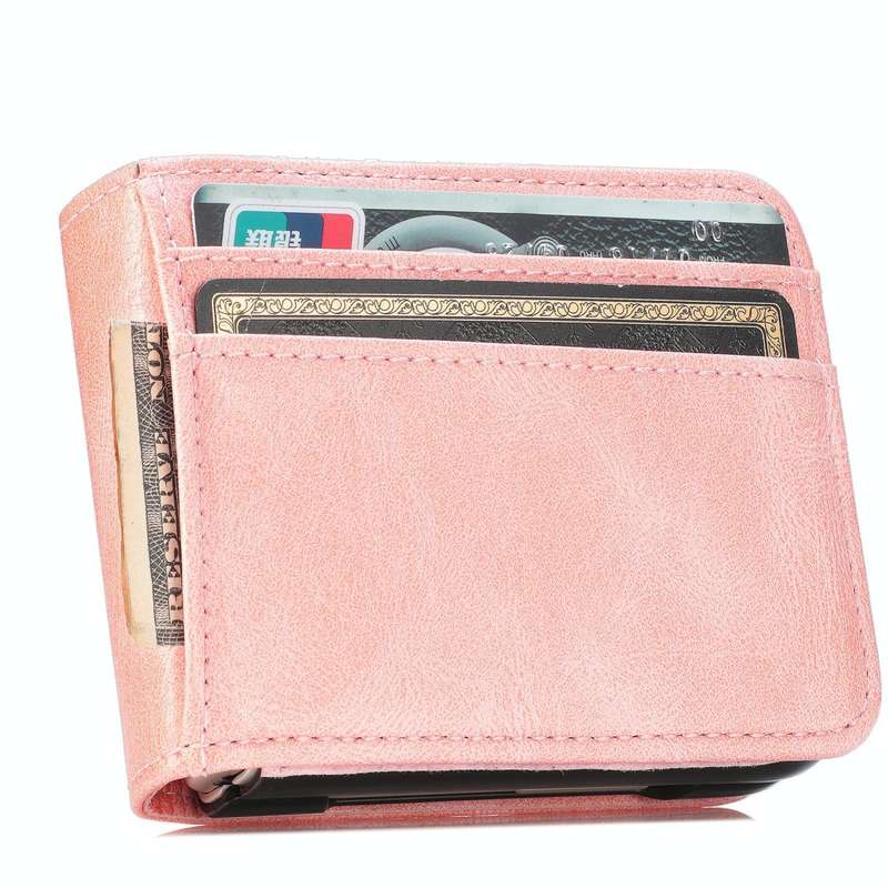 For Samsung Galaxy Z Flip3 5G Vertical Flip Card Slot Leather Phone Case(Pink)