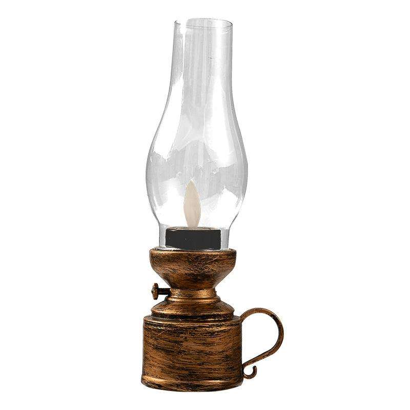 Retro Luminous Kerosene Lamp Christmas Simulation Oil Lamp Decoration, Spec: Shaking (Bronze)