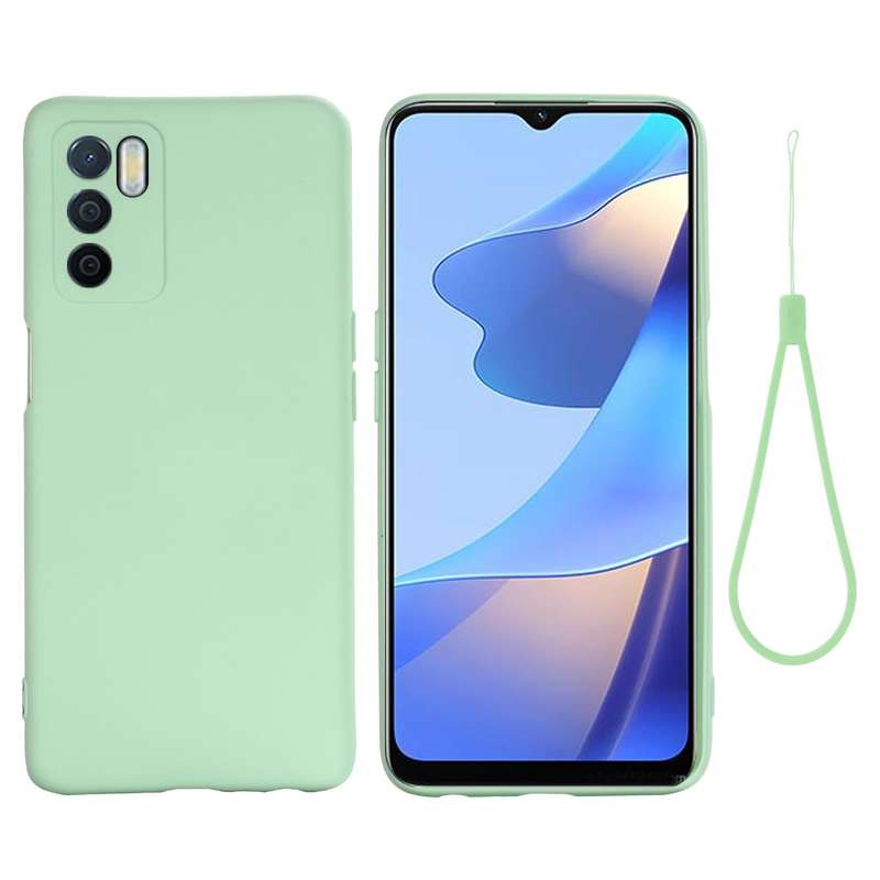 For OPPO A16 / A16S Foreign Version Solid Color Liquid Silicone Shockproof Full Coverage Protecti...