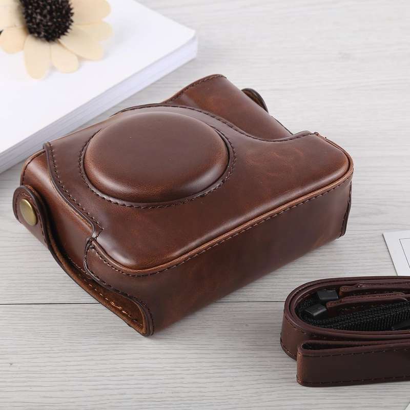 Full Body Camera PU Leather Case Bag with Strap for Canon G16 (Coffee)
