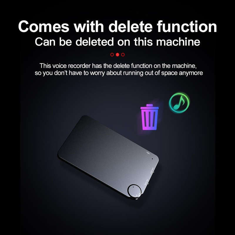 K2 Portable Ultra-thin Card Voice Recorder, Capacity:32GB(Black)