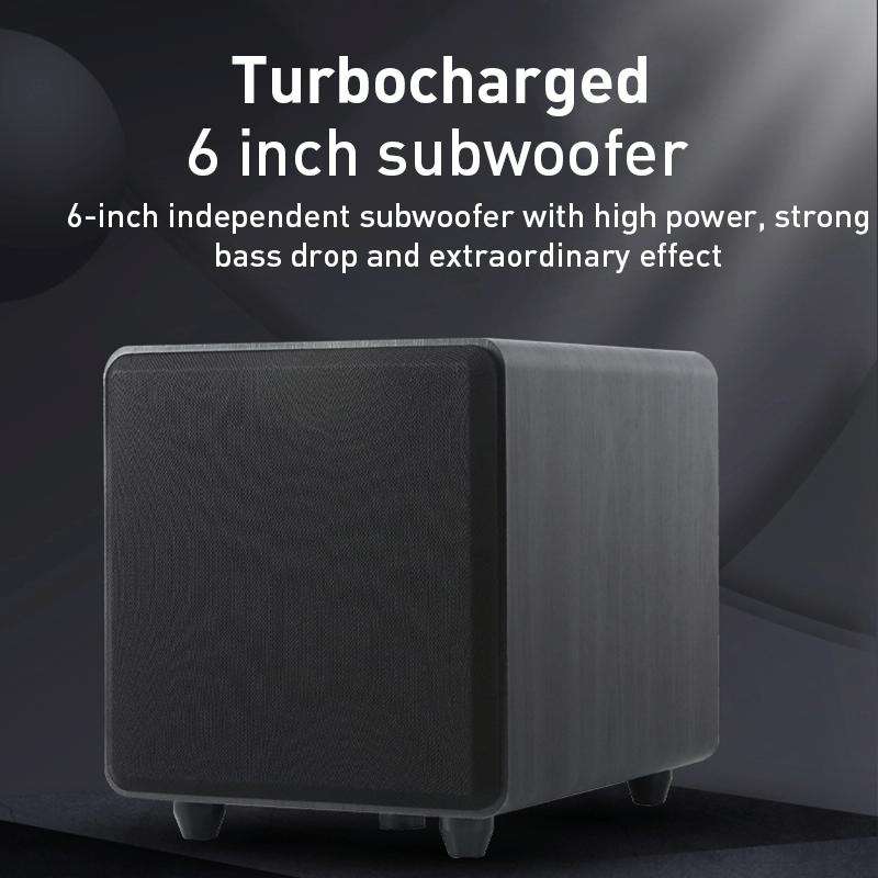 D90 Home Theater Audio Echo Wall Soundbar Subwoofer Bluetooth Audio(Brown)