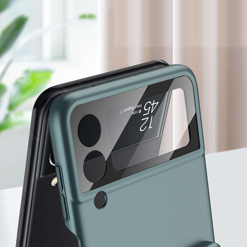 For Samsung Galaxy Z Flip3 5G GKK Integrated Ultra-thin Full Coverage Phone Flip Case with Pen(Pink)