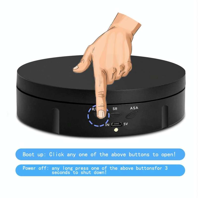 14.6cm Remote USB Electric Rotating Turntable Display Stand, Load: 10kg(White)