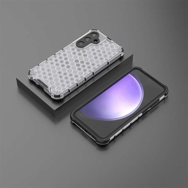 For Samsung Galaxy S23 FE 5G Shockproof Honeycomb Phone Case(White)