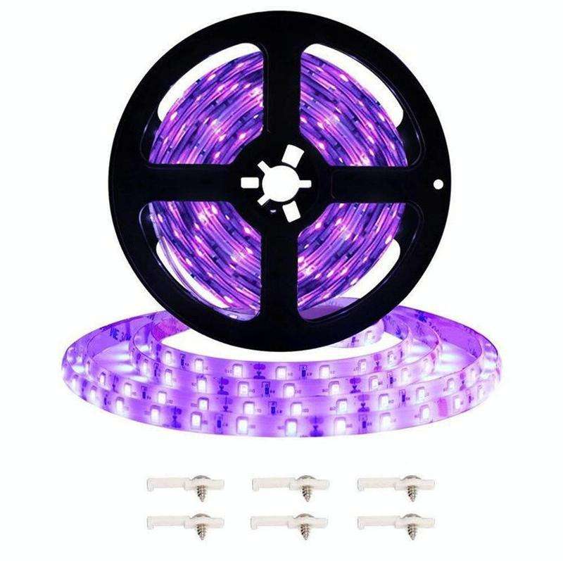 3528 SMD UV Purple Light Strip Epoxy LED Lamp Decorative Light Strip, Style:Bare Board 10m(EU Plug)