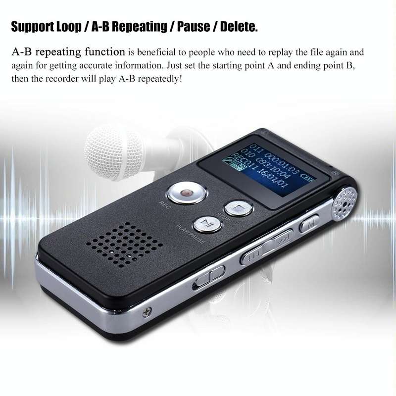 SK-012 16GB USB Dictaphone Digital Audio Voice Recorder with WAV MP3 Player VAR Function(Black)