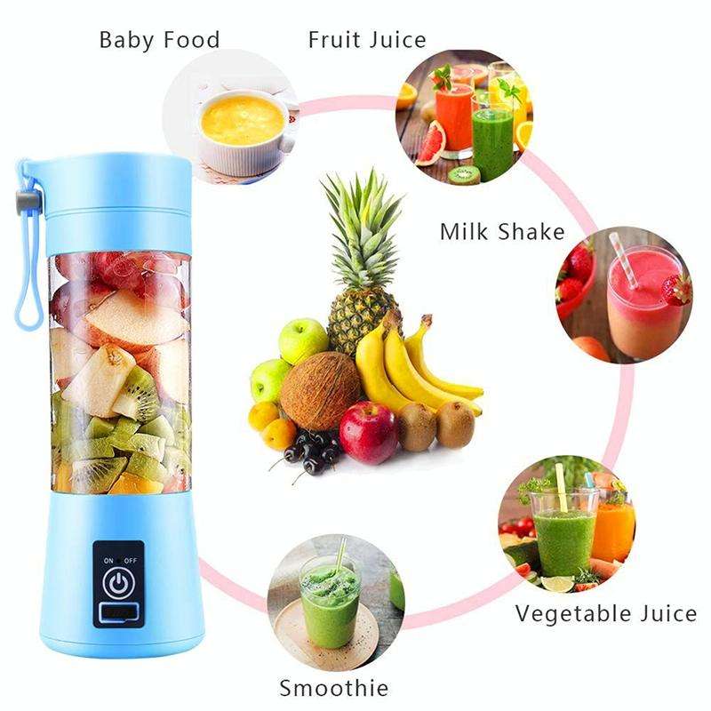 USB Rechargeable Electric Automatic Vegetable Fruit Citrus Orange Juice Maker Cup Mixer Bottle (3...