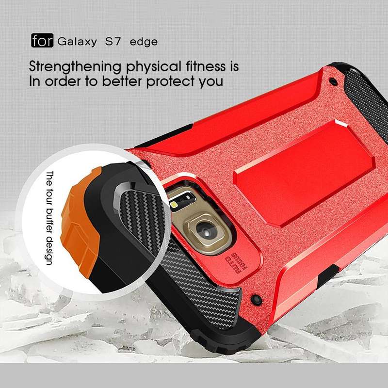 For Galaxy S7 Edge / G935 Tough Armor TPU + PC Combination Case (Red)