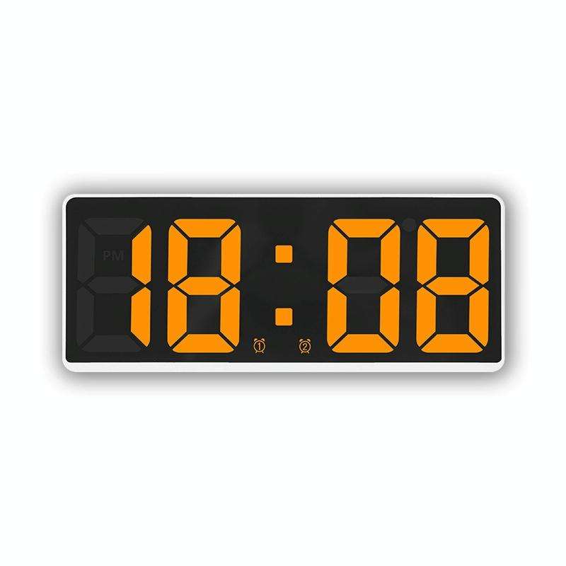 LED Bedside Alarm Clock Battery Plug-In Dual-Purpose Clock(Orange)
