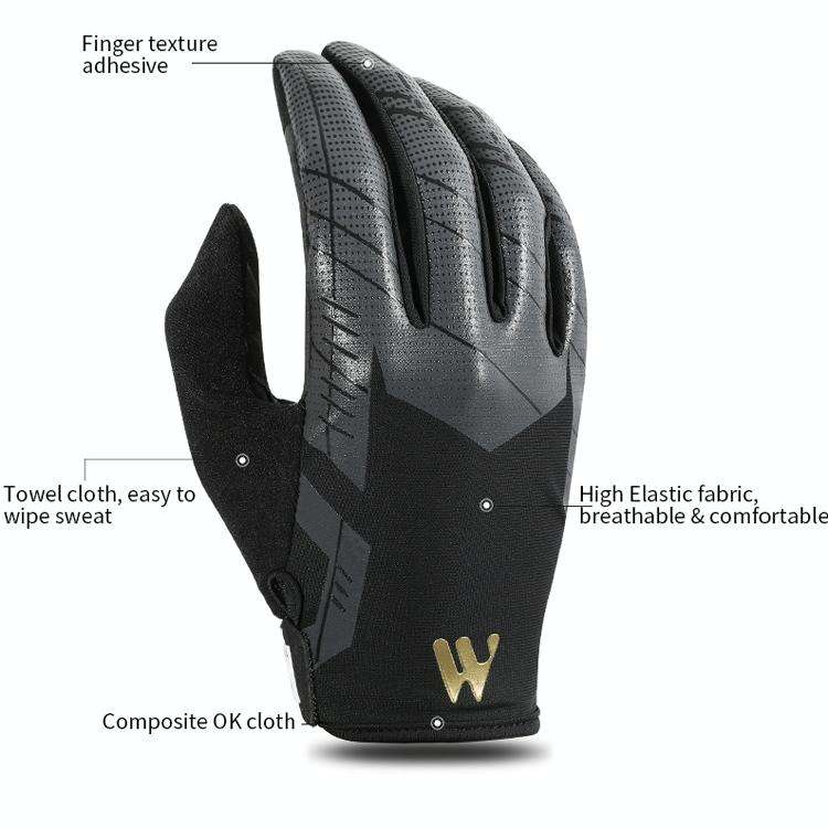 WEST BIKING YP0211207 Riding Full Finger Gloves Road Bike Mountain Bike Locomotive Shock Absorber...