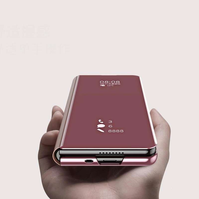 For Samsung Galaxy Z Fold3 Accurate Hole Horizontal Flip Mirror Shockproof Phone Case(Black)