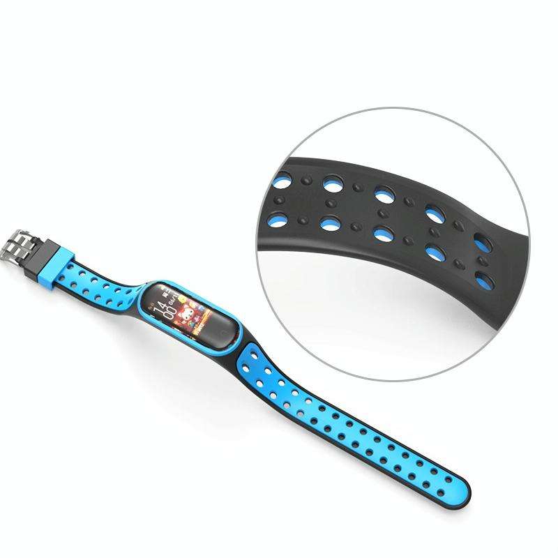 For Xiaomi Mi Band 5 Silicone Double Buckle Replacement Wrist Strap(Black)