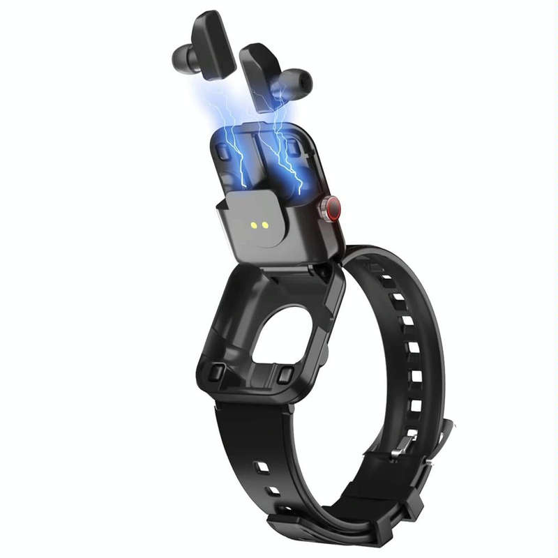 S6 TWS Earphone 1.91 inch Smart Bracelet Support Bluetooth Call / Health Monitoring(Black)