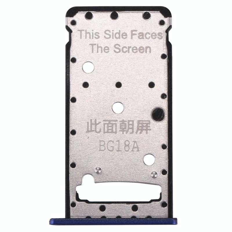 For Huawei Enjoy 7 Plus / Y7 Prime SIM Card Tray & SIM / Micro SD Card Tray(Dark Blue)