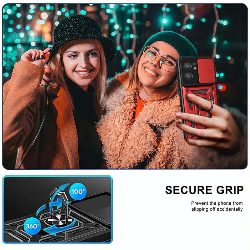 For OPPO Reno7 5G Global / Find X5 Lite Sliding Camera Cover Design TPU+PC Phone Case(Black)