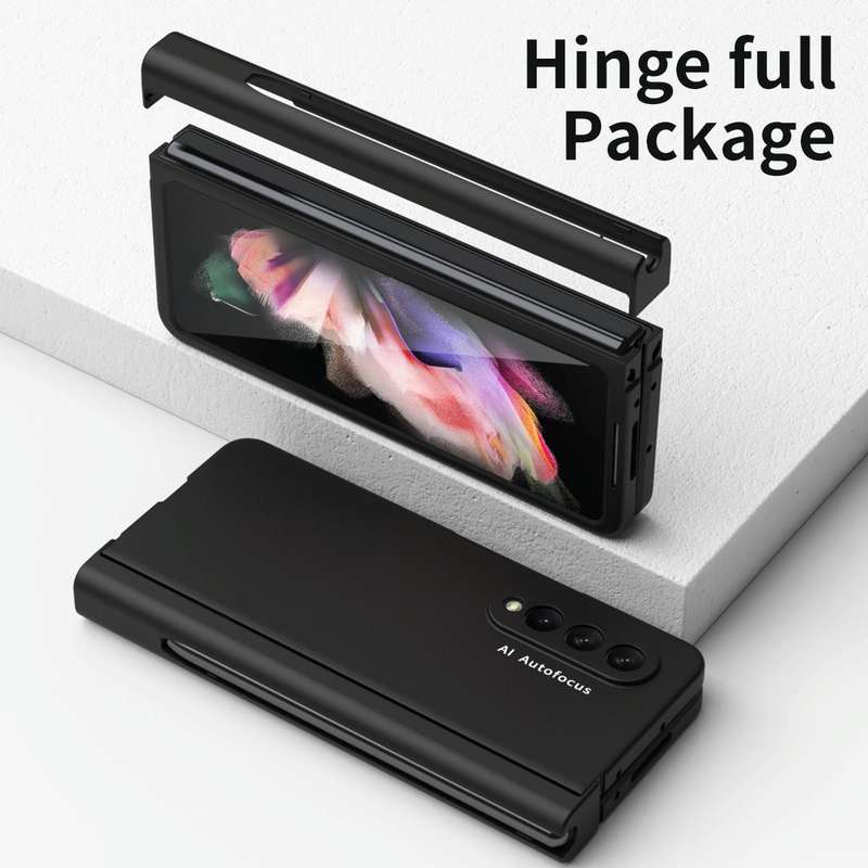For Samsung Galaxy Z Fold3 5G Macaron Hinge Phone Case with Stylus Pen Fold Edition & Protective ...