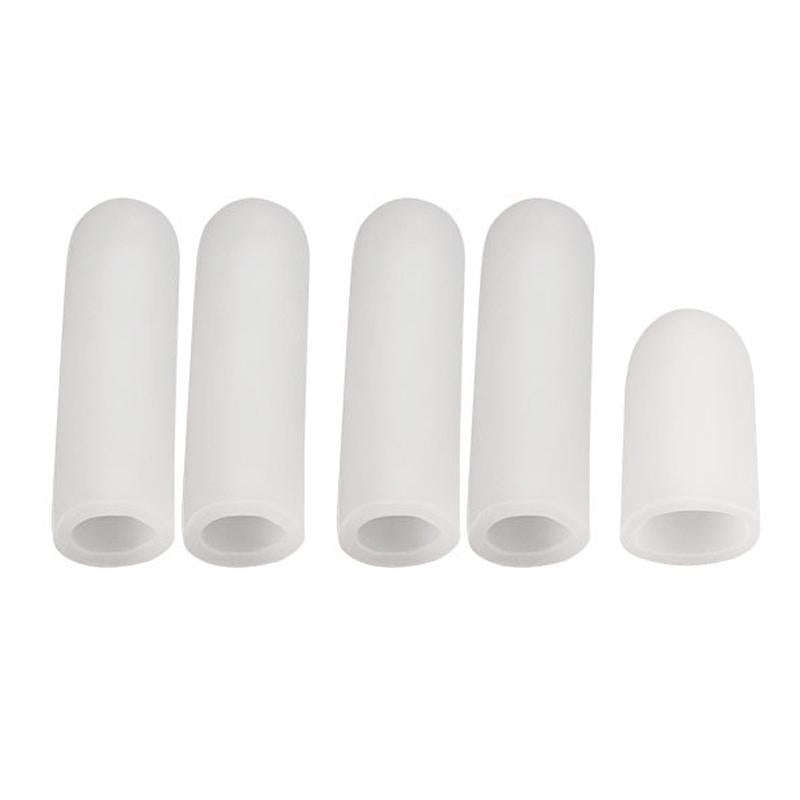 5pcs/Set Gel Finger Cots Hand Joint Crack Protector, Color: Close Style White