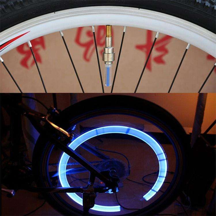 10 PCS LED Bicycle Lights Wheel Tire Valve Caps Bike Accessories Cycling Lantern Spokes Lamp(Blue)