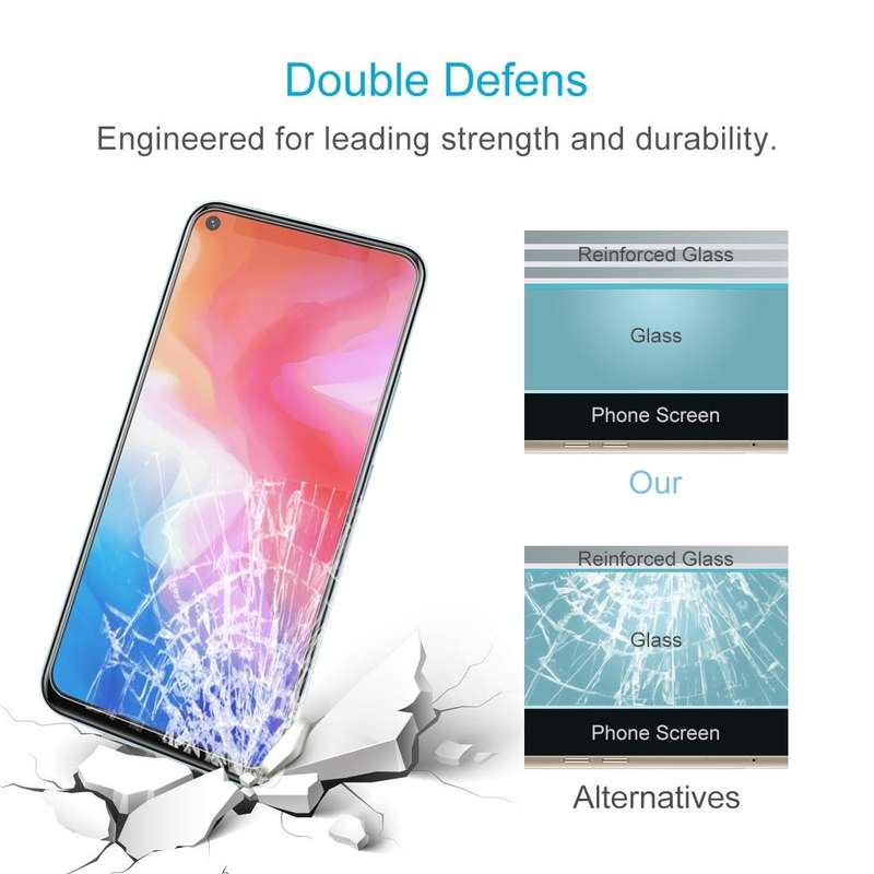 For Vivo Y50 50 PCS 0.26mm 9H 2.5D Tempered Glass Film