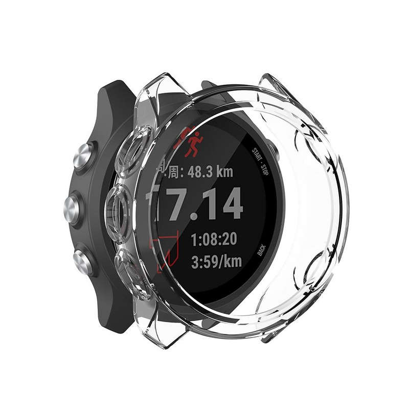 For Garmin Forerunner 245 / 245M Smart Watch Silicone Protective Case(Transparent Orange)