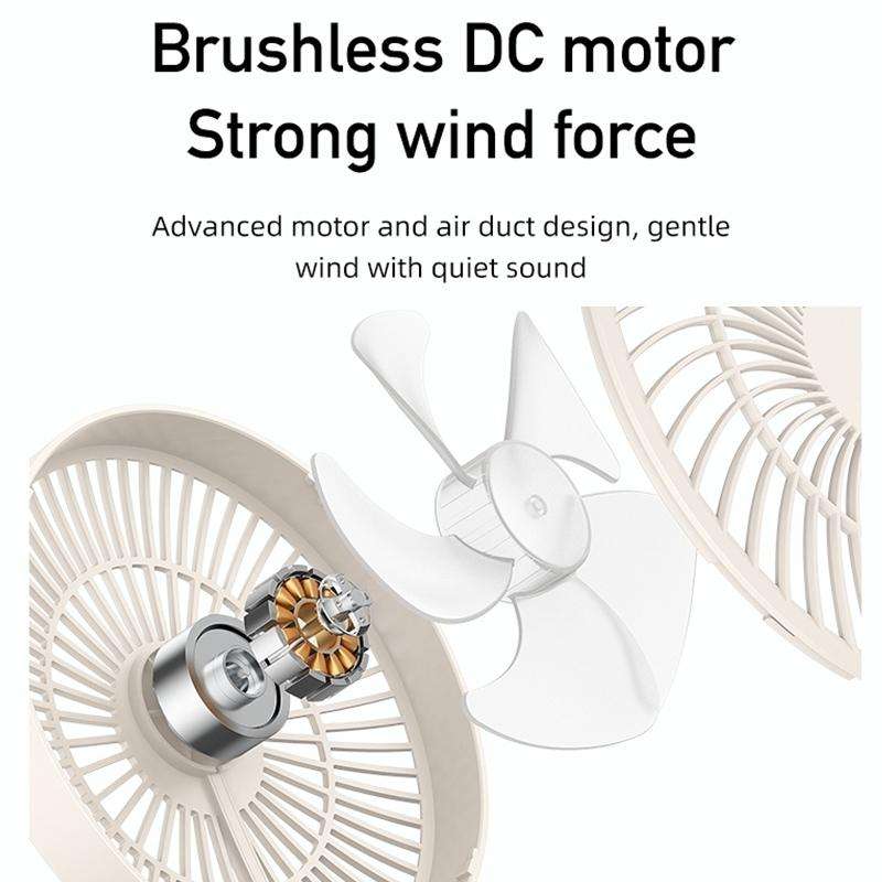 WSK302 4000mAh Swivel Head Wall Mounted Fan with Night Light(Pink)