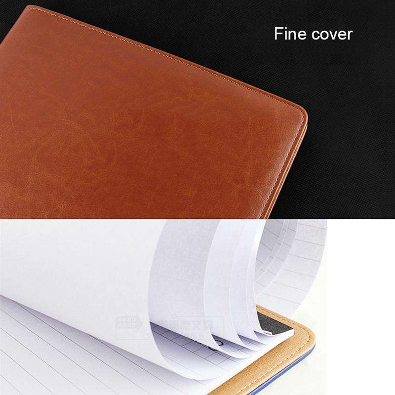 Office Supplies Business Style Leather Document Folder with 30-pages A4 Note Pad & Calculator (Bl...