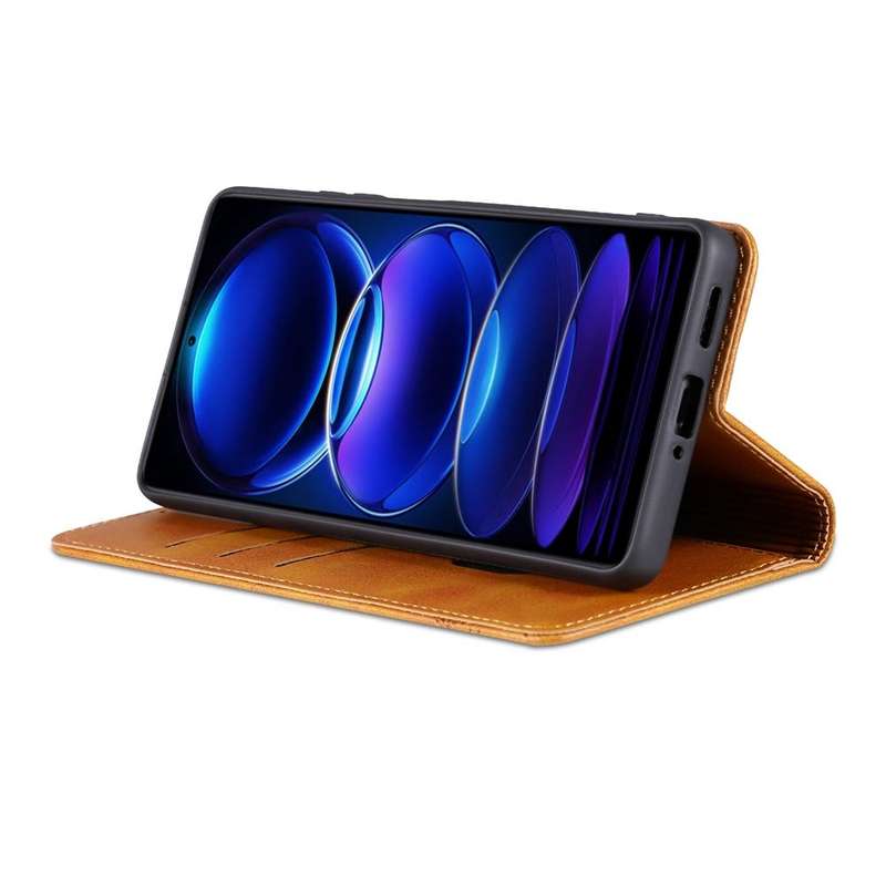 For Xiaomi Redmi Note 12 Pro 5G China / Note 12 Pro 5G+ China AZNS Magnetic Calf Texture Flip Lea...