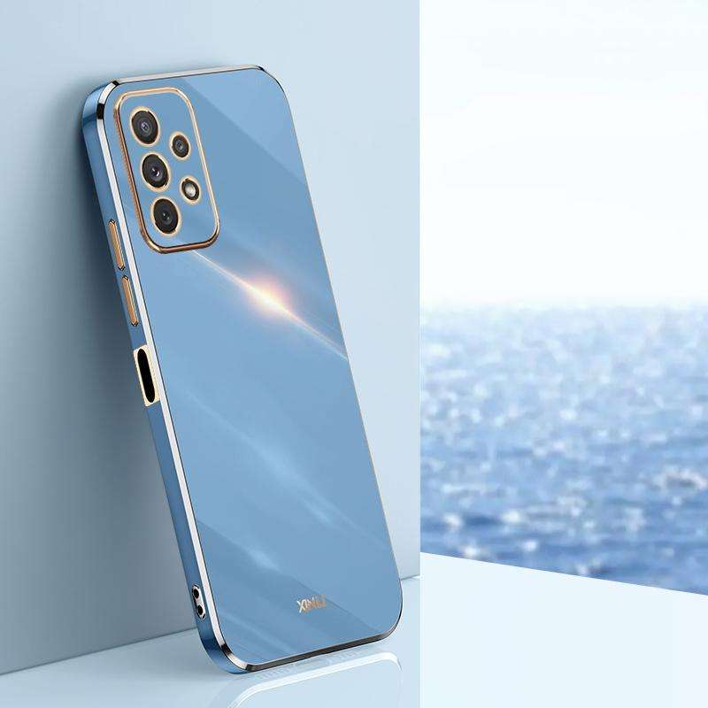 For Samsung Galaxy A13 4G XINLI Straight Edge 6D Electroplate TPU Phone Case(Celestial Blue)