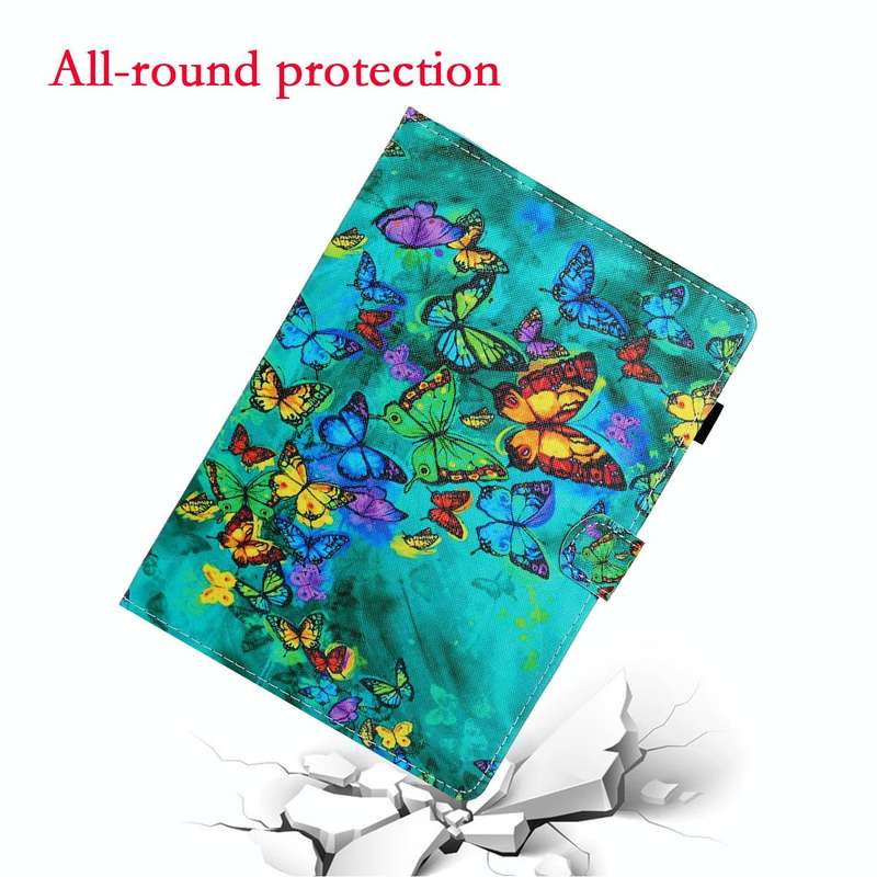 For Samsung Galaxy Tab A9+ Coloured Drawing Stitching Flip PU Tablet Case with Sleep / Wake-up Fu...