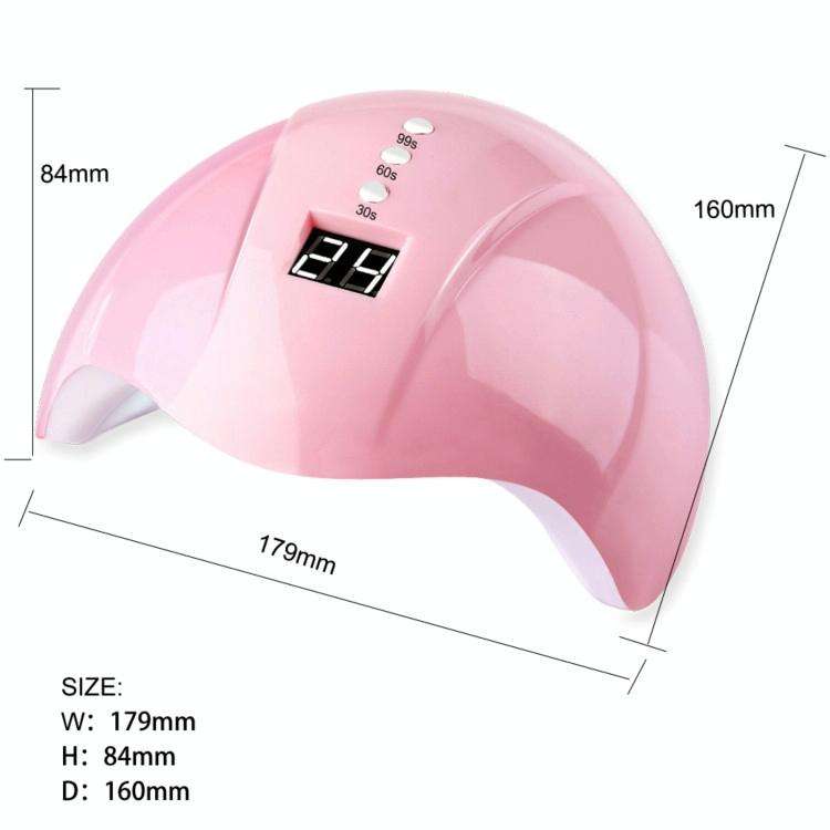 36W UV Led Lamp Nail Dryer 12 Leds for Nail Machine Curing 30s/60s/99s Timer USB Connector(Pink)