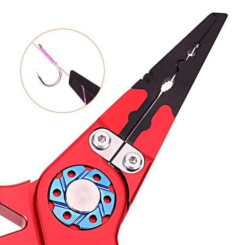 Multifunctional Open-Loop Lead-Pressing Fishing Pliers With Lock(Red)
