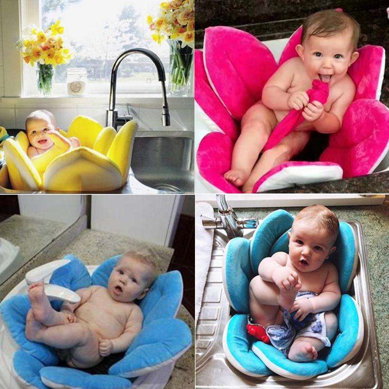Foldable Bathtub Blooming Sink Lotus Flower Bath Mat Pad for Newborn Baby, Size: 80cm x 80cm x 5c...