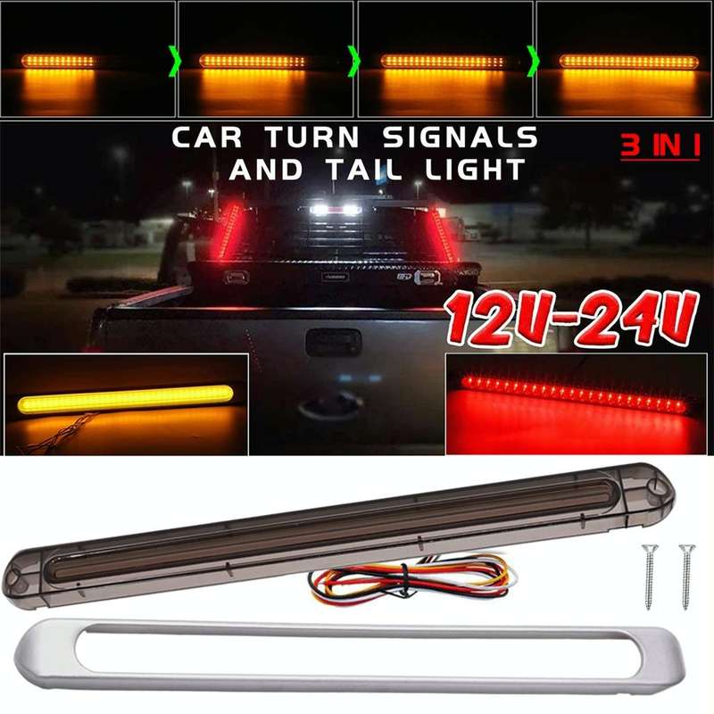 2 PCS 72LEDs Two-color Brake Turn Tail Light(Red Shell Red Light + Flowing Yellow Light)