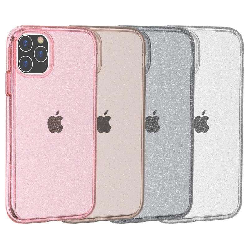 For iPhone 11 Pro Max Shockproof Terminator Style Glitter Powder Protective Case(Pink)