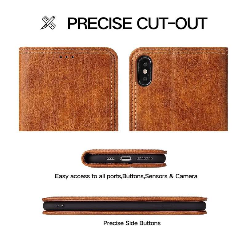 For iPhone XR Retro Tree Bark Texture PU Magnetic Horizontal Flip Leather Case with Holder & Card...