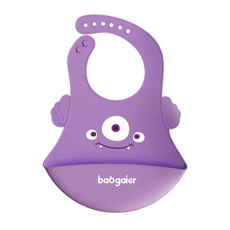 Waterproof Baby Silicone Bibs Kids Feeding Bandana (Purple)