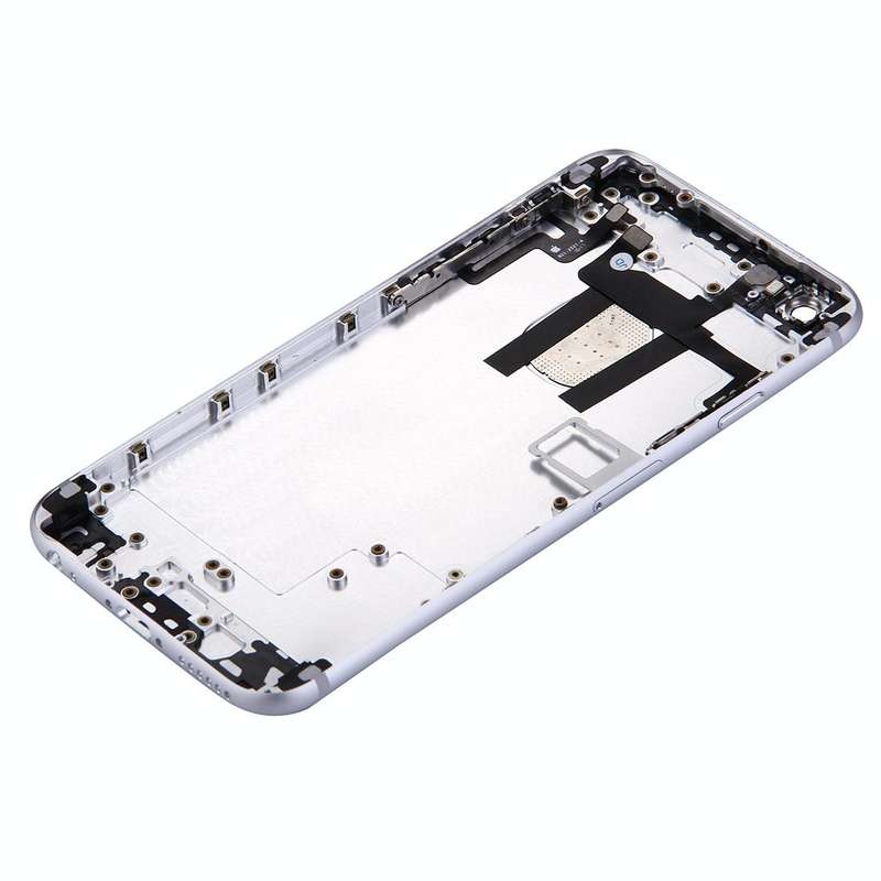 Full Housing Back Cover with Power Button & Volume Button Flex Cable for iPhone 6(Silver)