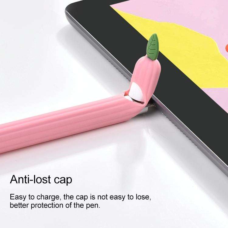 For Apple Pencil 1 Contrasting Color Mint Leaf Silicone Non-slip Protective Cover(Purple)