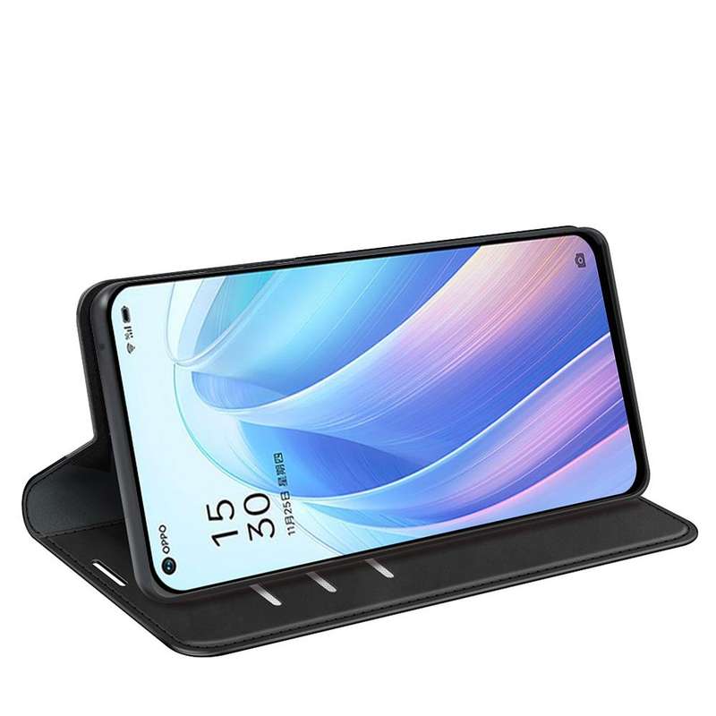 For OPPO Reno 7 5G Retro-skin Magnetic Suction Leather Phone Case(Black)