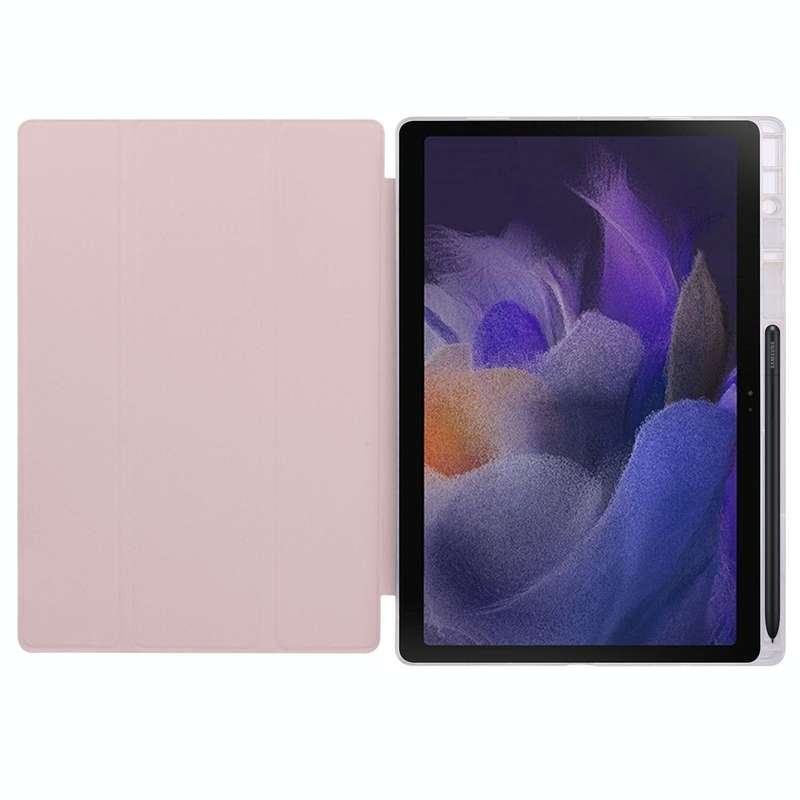 For Samsung Galaxy Tab A8 X200 Smart 3-folding Transparent Honeycomb TPU + Leather Tablet Case(Pink)