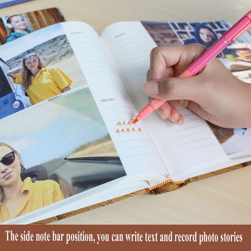 4R 6 Inch 200 Sheets Cloth Photo Album Baby Growth Memorial Album Interstitial Album(Purple Blue)