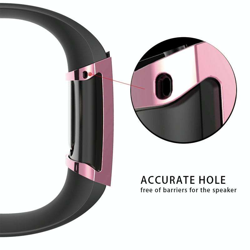 For Fitbit Charge 3 / 4 Full Coverage Plating TPU Watch Case(Pink)