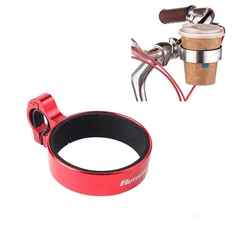 Cycling Bicycle Coffee Cup Holder Milk Tea Cup Holder Aluminum Alloy Bottle Holder(Red)