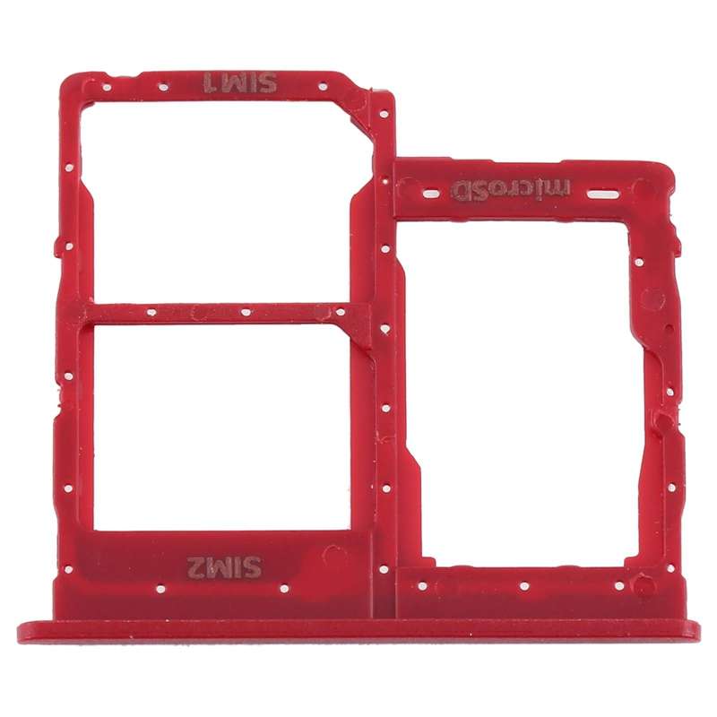 For Samsung Galaxy A01 Core SM-A013 SIM Card Tray + SIM Card Tray + Micro SD Card Tray (Red)