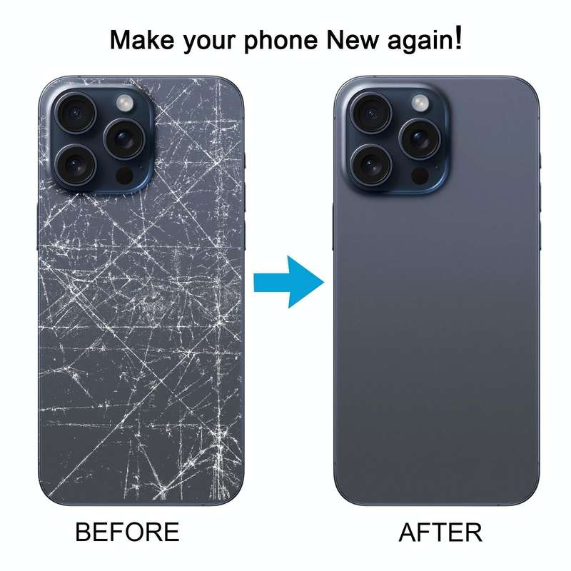 For iPhone 15 Pro Max Battery Back Cover with Camera Lens Cover + MagSafe Magnet(Blue)
