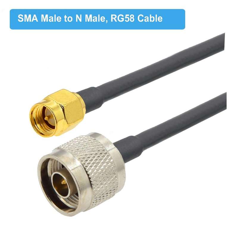 SMA Male to N Male RG58 Coaxial Adapter Cable, Cable Length:5m