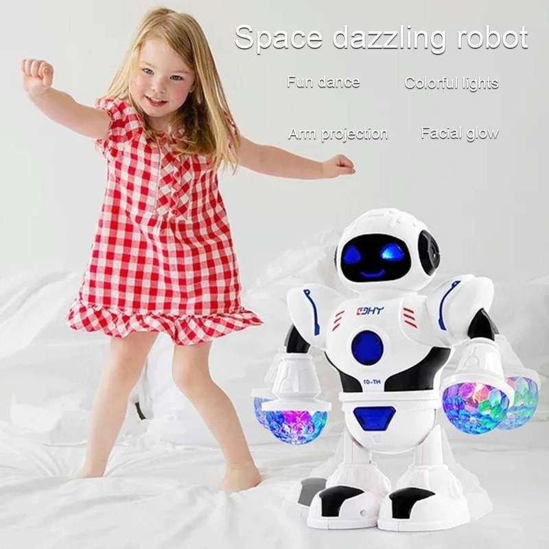 Electric Hyun Dance Robot LED Light Music Children Educational Toys(White)